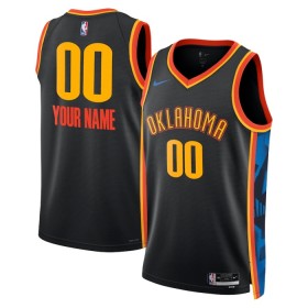 NBA Mænd Trøje Oklahoma City Thunder Custom 2024-25 Nike City Edition Sort Swingman
